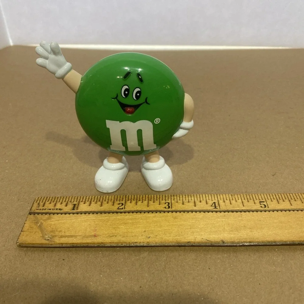 Vintage Rare 1991 Mars M&M Green Candy Dispenser Waving Hand Collectible Toy